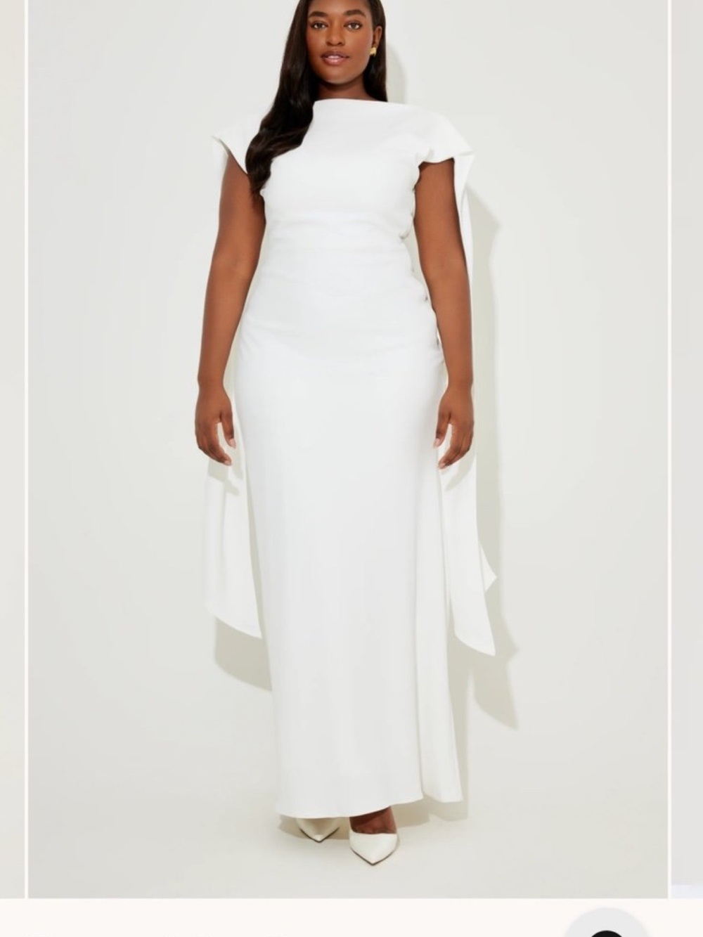 Sleek White Cap-Sleeve Maxi Dress